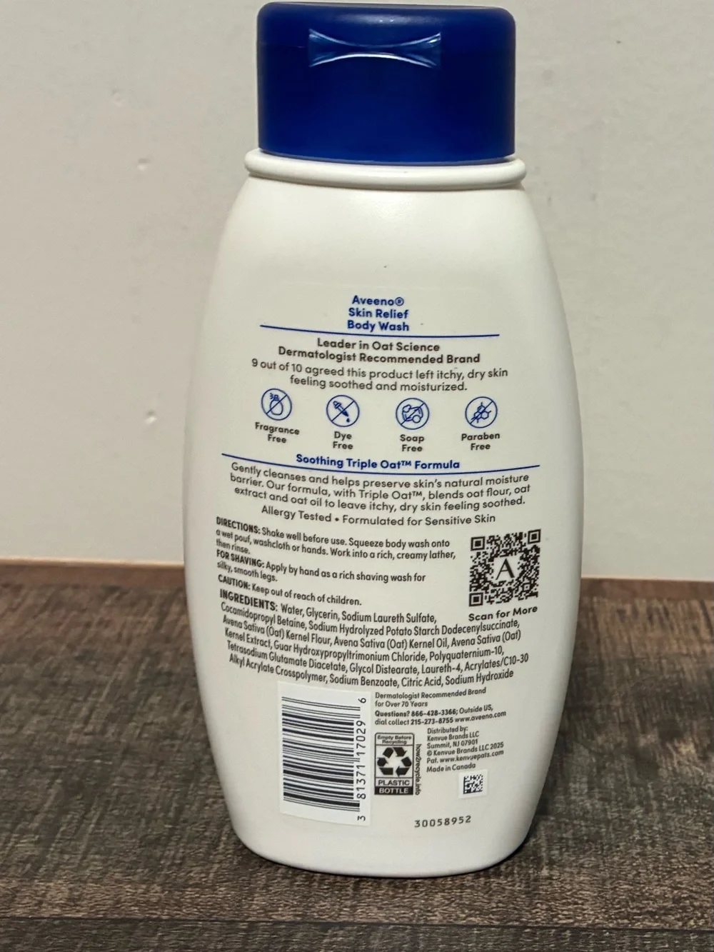Aveeno Skin Relief Body Wash 12 oz Fragrance Free Dry Itchy Sensitive Skin